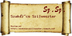 Szakács Szilveszter névjegykártya