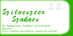 szilveszter szakacs business card