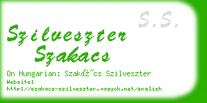 szilveszter szakacs business card